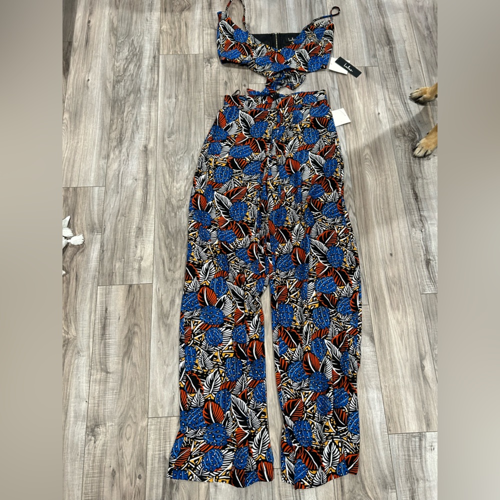 NWT lulus two piece wide leg pant set
